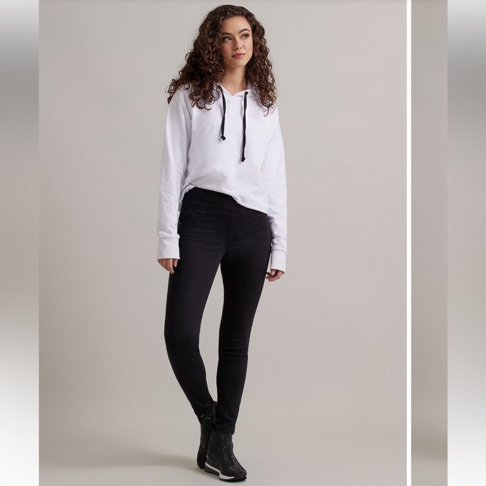 NWT(2) Rock & Republic Fever Denim Pull-on Leggings DNA Black Extra Small Jeans